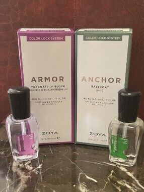 NIB Zoya Anchor Basecoat & Armor Topcoat Duo for Nail Polish 10 Free Vegan